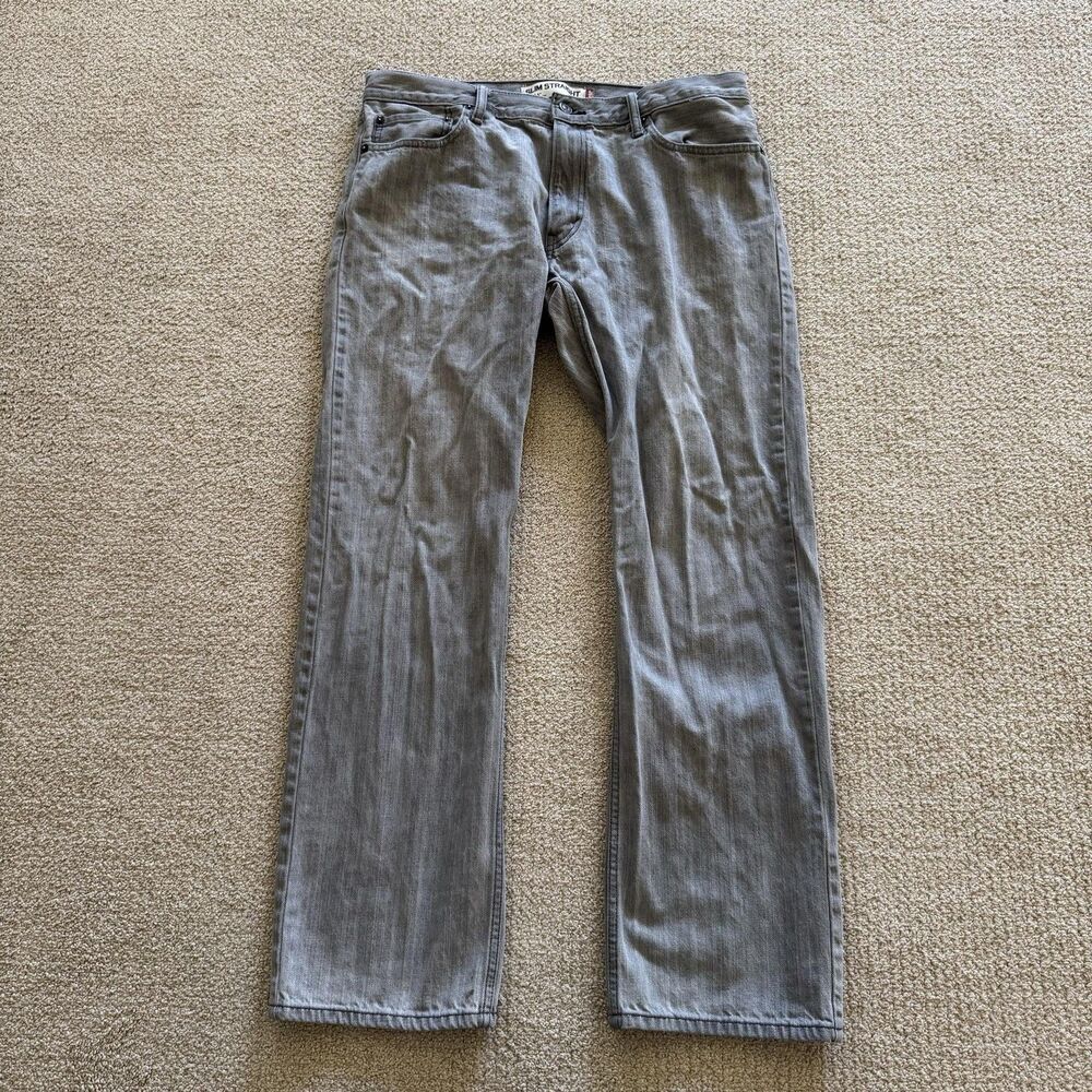 Vintage Levi's 514 Jeans Mens 36x32 Gray Light Wash Slim Straight Zip Fly Y2K